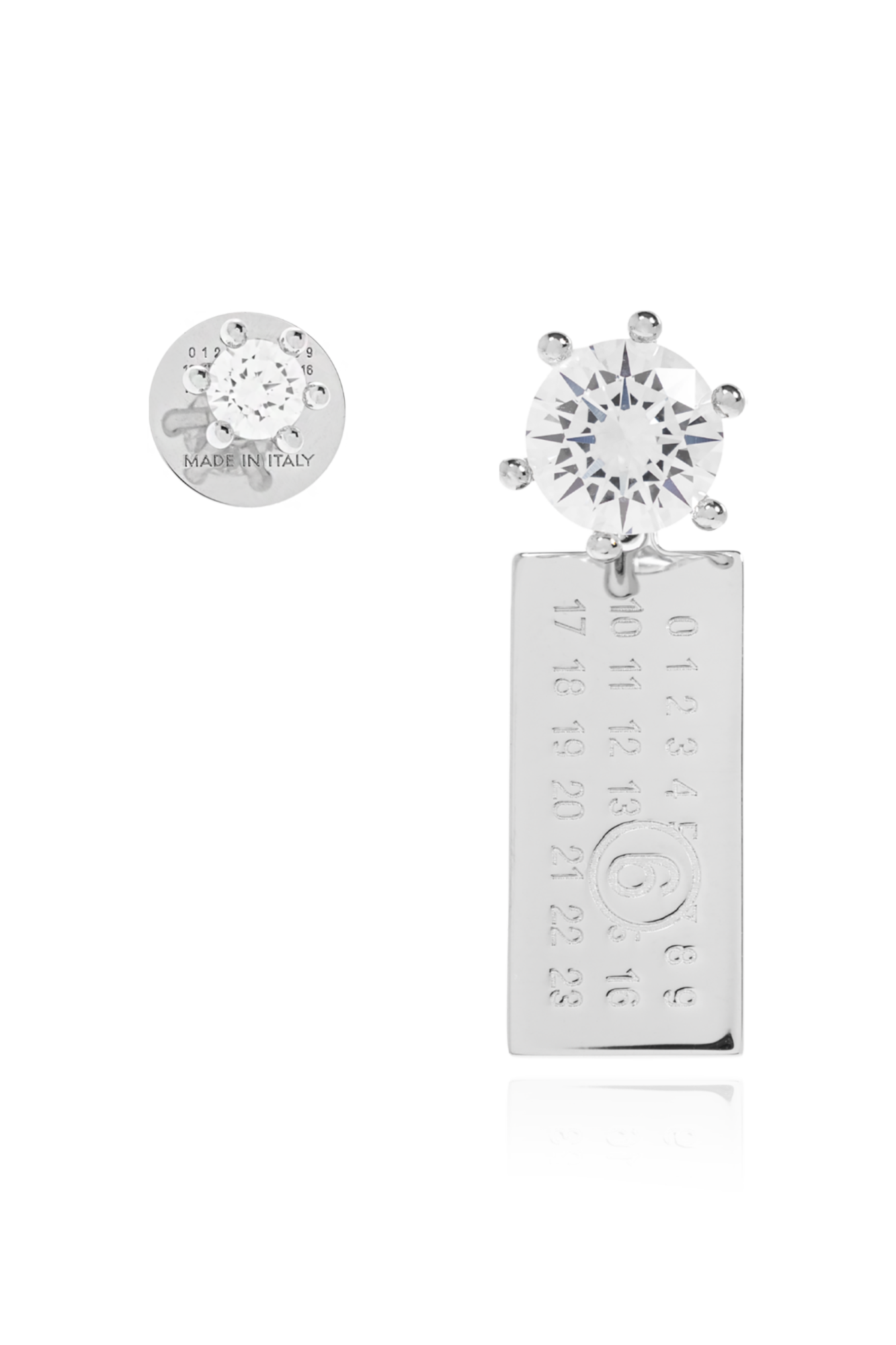 Silver Earrings with shimmering crystals MM6 Maison Margiela